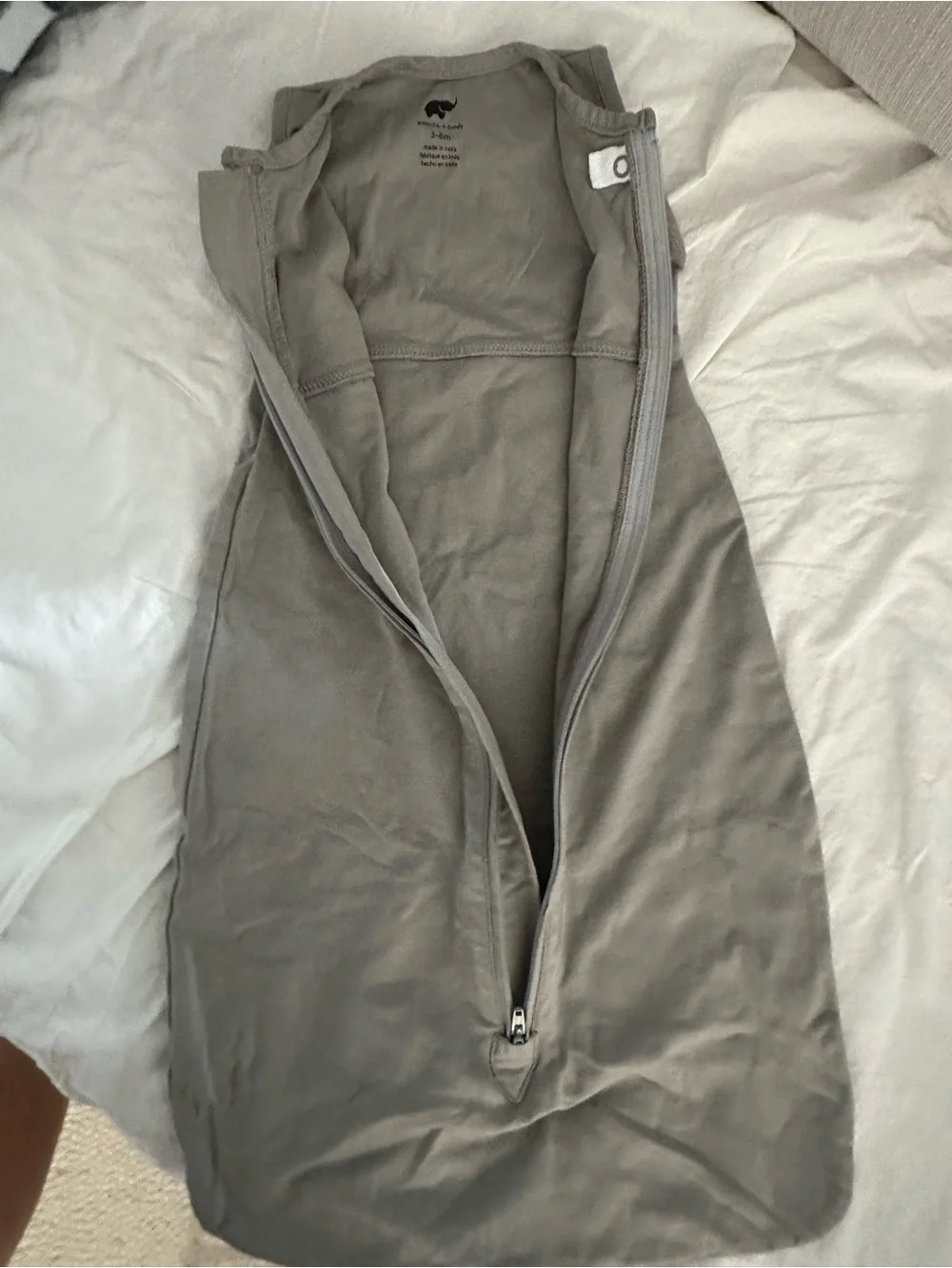 Soft Gray Infant Sleep Sack with Front Zip